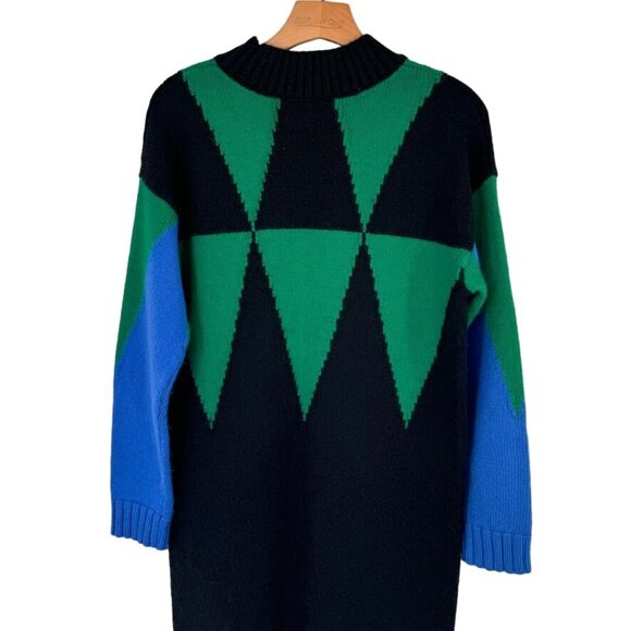 Etcetera Womens  Green Geometric Sweater Dress size large cotton blend - Picture 13 of 13